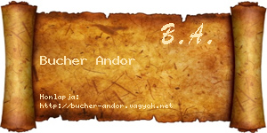 Bucher Andor névjegykártya
