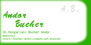 andor bucher business card